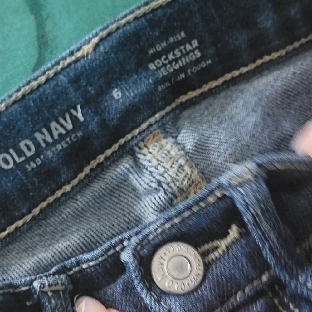 Old Navy‎ High Rise Rockstar Jeggings 360 Stretch Skinny Dark Wash Blue Size 6